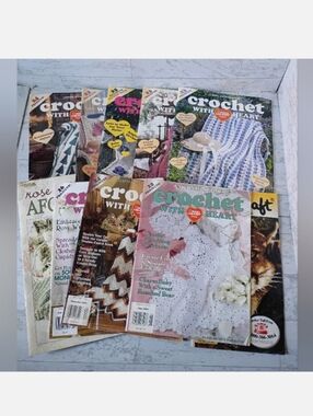 Lot OfVintage collection of 'Crochet with Heart' magazines Cottagecore Farmhouse